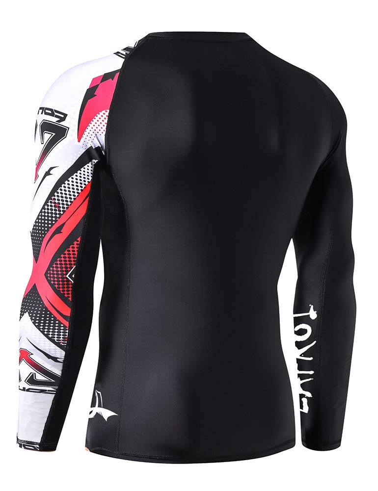 LAFROI Men's Long Sleeve UPF 50+ Baselayer Skins Performance Fit Compression Rash Guard-CLYYB Asym Mecha Size XXL - Image 4